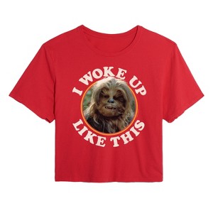 Women's - Star Wars - I Woke Up Like This Chewie Cropped Graphic T-Shirt - 1 of 4