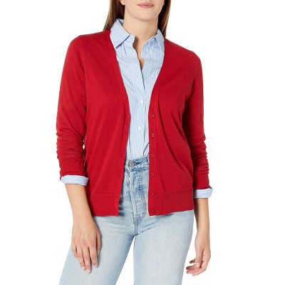 Women's Lightweight V-Neck Cardigan Sweater Soft Knit Button Front Long Sleeve Open Front Casual Comfortable Sweaters Top
