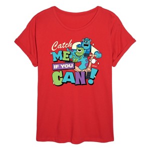 Women's - Monsters Inc - Mike Sully Catch Me If You Can Oversized Graphic T-Shirt - 1 of 4