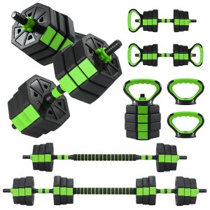 3-In-1 Octagonal Adjustable Dumbbell Set, 88 Lbs Free Weights Dumbbells with Anti-Slip Handle for Men & Women, Versatile Dumbbells Set of 2 - 1 of 4