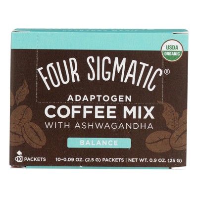 Four Sigmatic Organic Adaptogen Coffee Mix With Ashwagandha Balance Packets - 10 ct