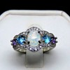 Riley Statement Ring White Fire Opal Purple Blue Cz Womens Ginger Lyne Collection - 2 of 4