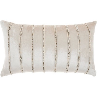 Sofia Beaded Striped Throw Pillow - Mina Victory
