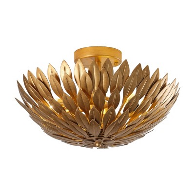 Parrot Uncle 3-Light Modern Gold Semi-Flush Mount Lights