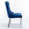 DOMETOUR Modern Velvet Dining Chair Solid Wood with Chrome Stainless Steel Plating Legs Nailhead Trim Set of 2 - 4 of 4