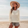 Women's Chic Lightweight Cover Up Sweater with Open Knit Design - Cupshe - 4 of 4