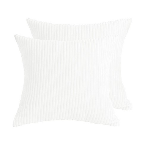 Piccocasa Zipper Closure Cushion Decorative Square Throw Pillow Covers 2  Pcs 18 X 18 Inch White : Target