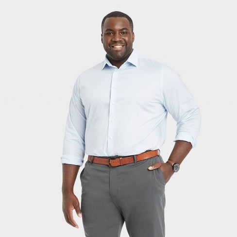 Men's Big & Tall Performance Dress Long Sleeve Button-down Shirt -  Goodfellow & Co™ Blue 5xl : Target