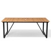 Crestlive Products Outdoor Dining Table 82.7 inch Patio Dining Table with Wooden-Like Top and Aluminum Frame, Rectangular Table with Umbrella Hole - 2 of 4