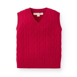 Hope & Henry Boys' V-Neck Sweater Vest (Red, 12-18 Months) - 1 of 3