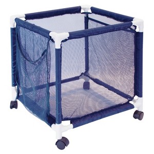 Pool Bins Pool Storage Organizer Mesh Rolling Pool Equipment Bin, Mini, Blue - 1 of 4