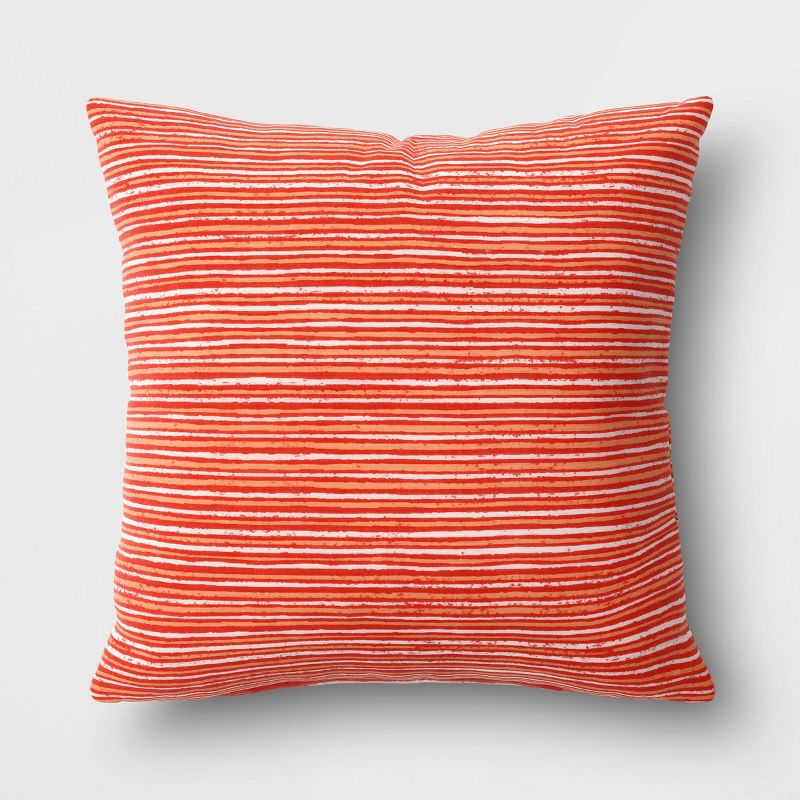 15"x15" Striped Square Outdoor Throw Pillow - Room Essentials™, 1 of 8