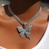 Butterfly Necklaces Jewelry Rhinestone Crystal Choker Chain for Women - 3 of 4