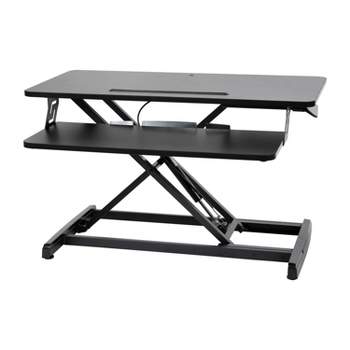 Emma and Oliver Height Adjustable Sit to Stand Desk Riser with Keyboard Tray and Phone Slot