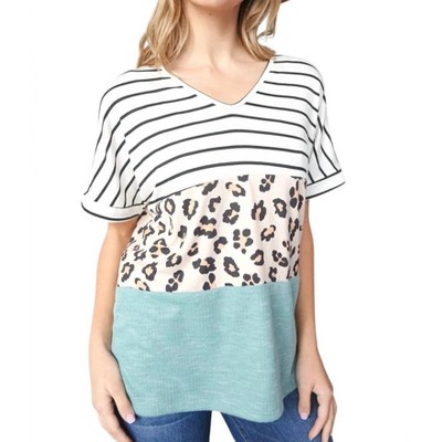 Women's Colorblock Short Sleeve Top - Haptics