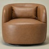 KINWELL 34" Wide Swivel Faux Leather Armchair Upholstered PU Leather Accent Chairs - 4 of 4