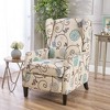 Fabric Wingback Pushback Recliner Chair with Nailhead Trim and Birch Wood Legs - 3 of 4