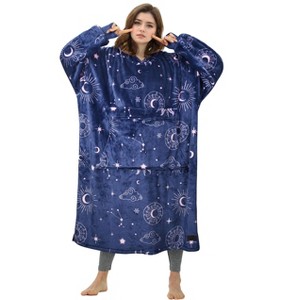 Catalonia Womens' Full Body Oversized Blanket Hoodie Sweatshirt, Extra Long Wearable Fleece Pullover, Gift for Women Wife Girlfriend - 1 of 4