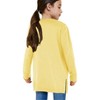 BLUEMING Girls Solid Color Knit Cardigan Long Sleeve Button Front Sweater with Pockets Adorable Loose Fit Kids Outerwear - 3 of 4