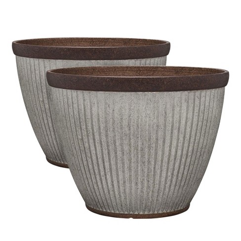 Southern Patio Round 15-in W Large Blue Resin Outdoor Planter HDR-077077A at