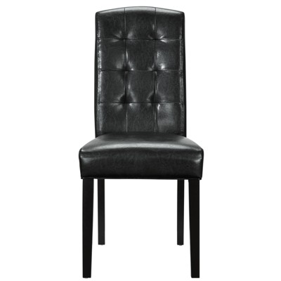 Modway Perdure Dining Side Chair Black: Vinyl Upholstered Parsons Style, Wood Frame, 285 lb Capacity