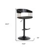 HomeRoots Black Faux Leather And Metal Swivel Adjustable Height Bar Chair - 3 of 4