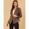 Allegra K Women's Faux Suede Lapel Draped Outwear Open Front Jacket - 3 of 4