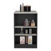 APRILSOUL Kitchen Island with 3-Side Shelves, Wengue/Ibiza Marble Top, Dining and Prep Station - 4 of 4
