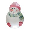 Transpac Glass 14.96 in. Multicolor Christmas Snowman Platter - 2 of 3
