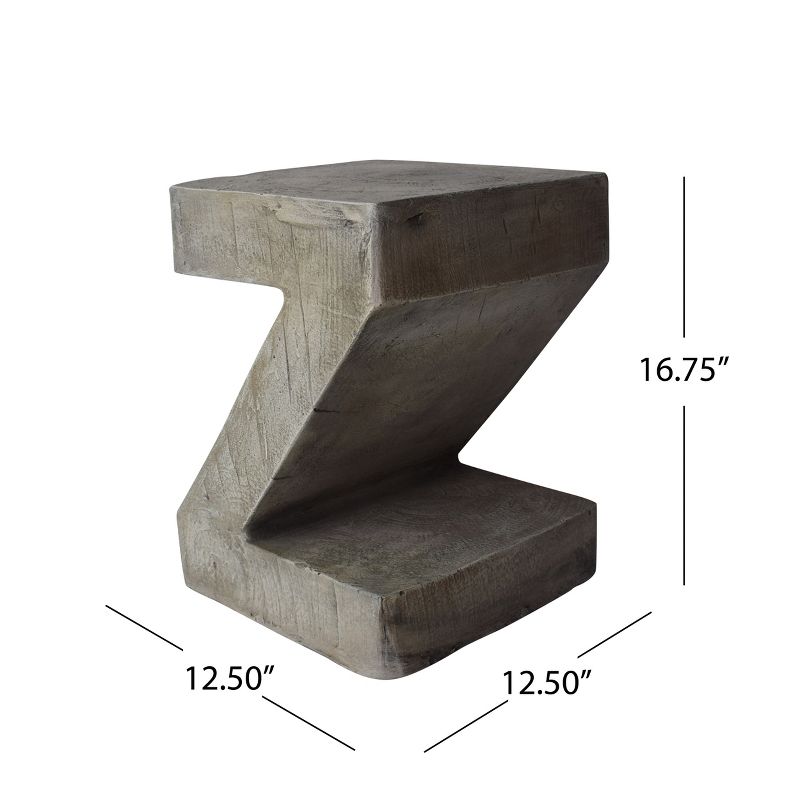HOMLUX Light Gray Concrete Side Table - Modern Art-Inspired Accent for Living Spaces - Light Gray, 5 of 7