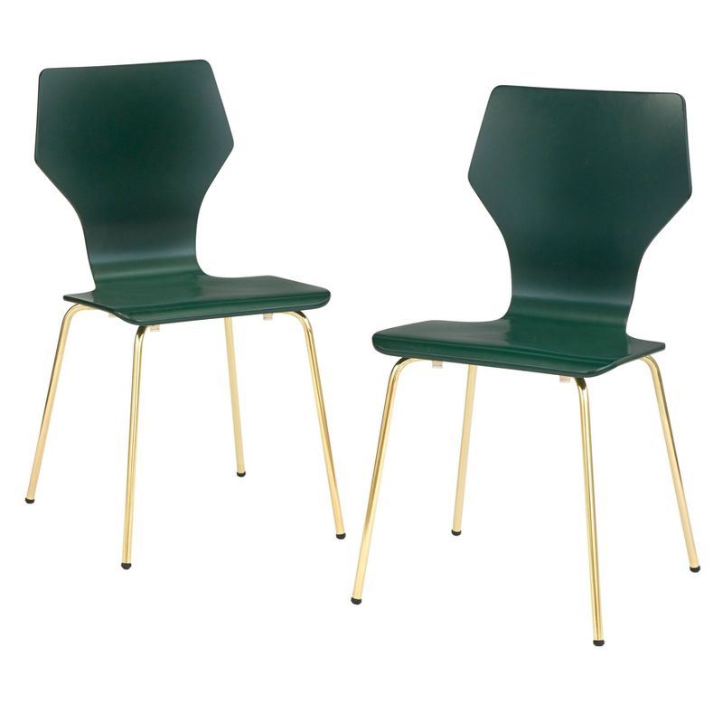 Set of 2 Enna Bentwood Chair Dark Green - Angelo:Home, 1 of 5