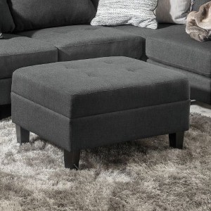 CAVINAS Classic Upholstered Ottoman with Birch Wood Legs, Modern Rectangle Ottoman Bench, Ottoman Foot Stools, Bedroom Entry Bench - 1 of 4