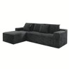 Resenkos 104" Right Chaise Sectional Sofa, Corduroy Cloud Design with Deep Seats and No Assembly Required, Grey - 3 of 4
