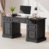 Vipbear administrative desk, wooden computer desk with drawers and cabinets, for home, study, work, writing, antique white home desk for work, white - 4 of 4