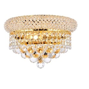 Elegant Lighting Primo 2 light Gold Wall Sconce Clear Royal Cut Crystal - 1 of 4