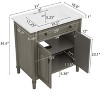 Christopher Knight Home Mualani 31" Vintage Bathroom Vanity with Ceramic Sink, 2 Doors and Adjustable Shelf - 3 of 4