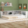 NicBex Full Size Daybed, Metal Day Bed Frame with Storage Cabinets and USB Ports, L-Shaped Daybed with Bookcase Headboard - 2 of 4