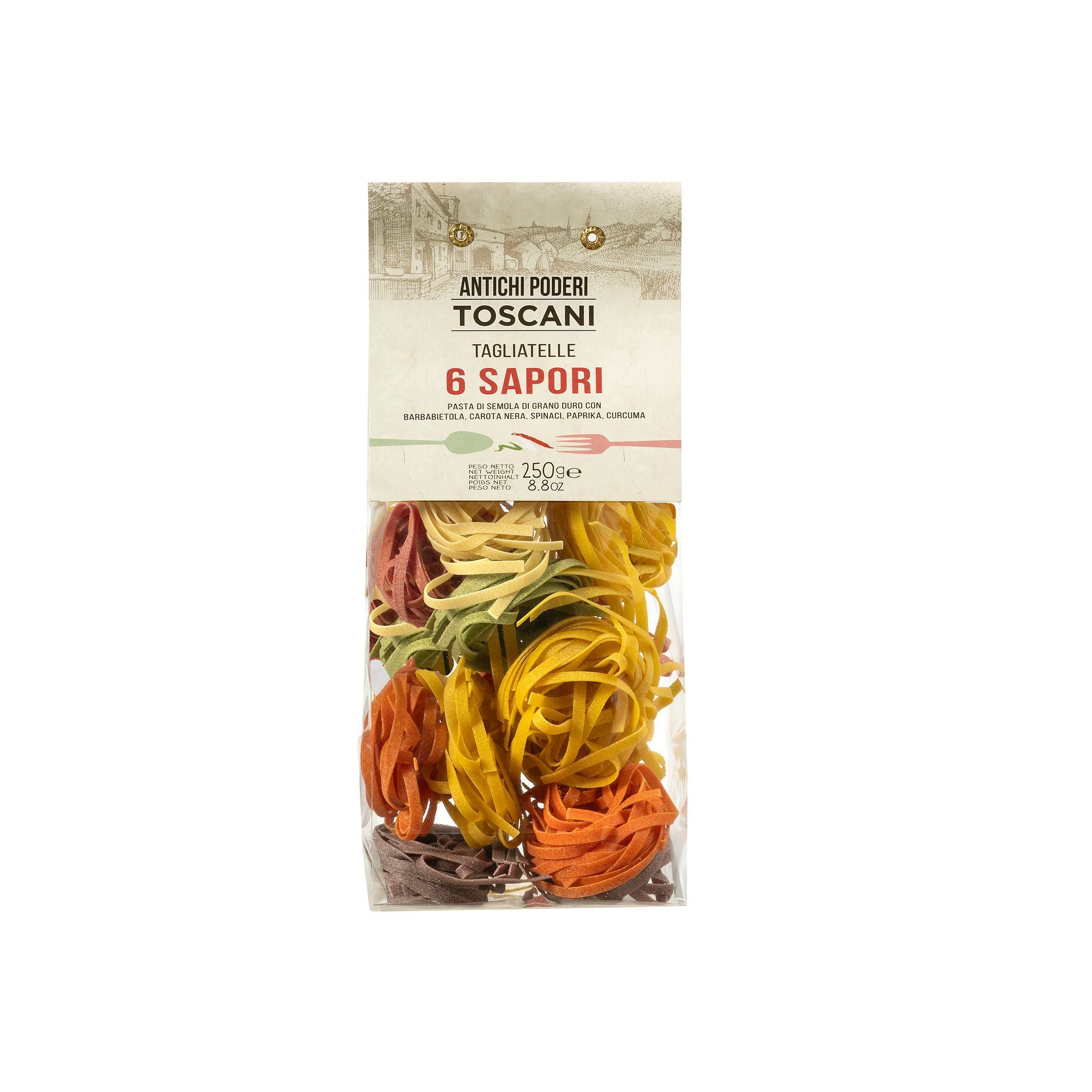 Antichi Poderi Toscani 6 Flavors Taglietelle Pasta 8.8oz/250g Pack of 1