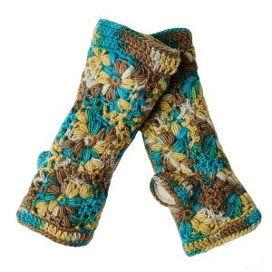 Multi Color Flower Crochet Handwarmers_Nirvanna Designs - 1 of 4