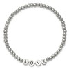 Chisel Stainless Steel Antiqued and Polished LOVE 4mm Beaded Stretch Bracelet - 2 of 4