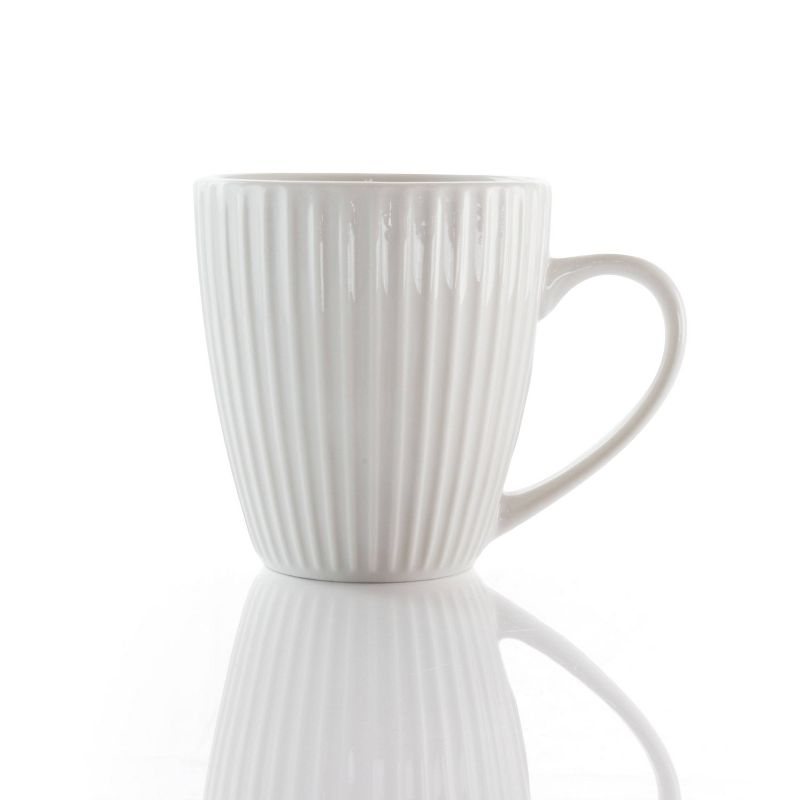 18pc Porcelain Elle Dinnerware Set White - Elama, 4 of 8