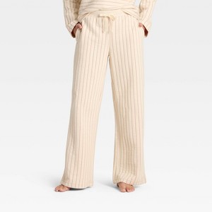 Women's Quilted Wide Leg Lounge Pants - Auden™ - 1 of 3