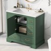 LOVMOR Bathroom Vanity with Ceramic Sink, Doors & Drawers, Modern Bathroom-Storage Cabinet, Solid Wood Frame Set - 2 of 4