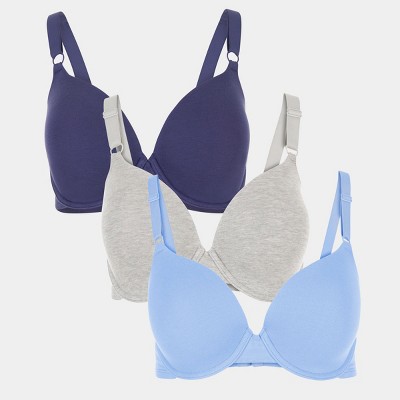 Fruit of the Loom Women's Lightly Lined Cotton T-Shirt Bra 3-Pack
