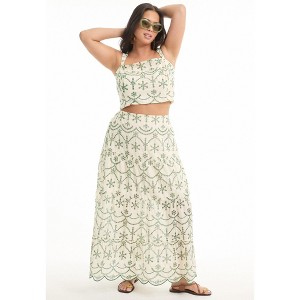 June + Vie by Roaman's Cropped Eyelet Top - 1 of 4