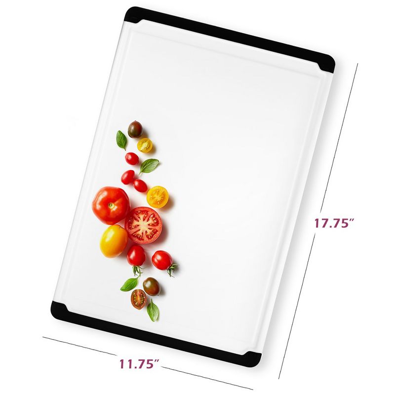 Belwares Large Plastic Cutting Board White, with Black Borders, 4 of 8