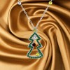 Slickblue Festive Multi-Color Cubic Zirconia Christmas Pendant, 2.6 ct, Rhodium-Plated, 17 Inch Chain - 4 of 4