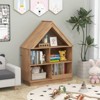 Costway Wooden Kids Dollhouse Bookshelf with Open Shelves Anti-toppling System Bookcase White/Brown - 4 of 4
