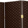 6 ft. Tall Woven Fiber Room Divider - Dark Mocha (3 Panels) - 2 of 3