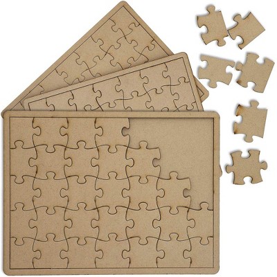 Bright Creations Blank Unfinished Wood DIY Jigsaw Puzzle (3 Pack)